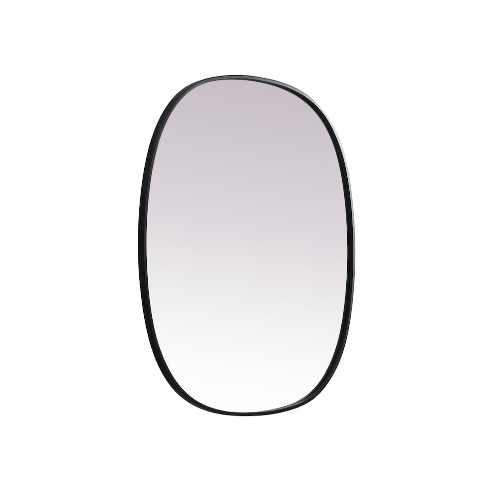 Metal Frame Oval Mirror 30x36 Inch in Black