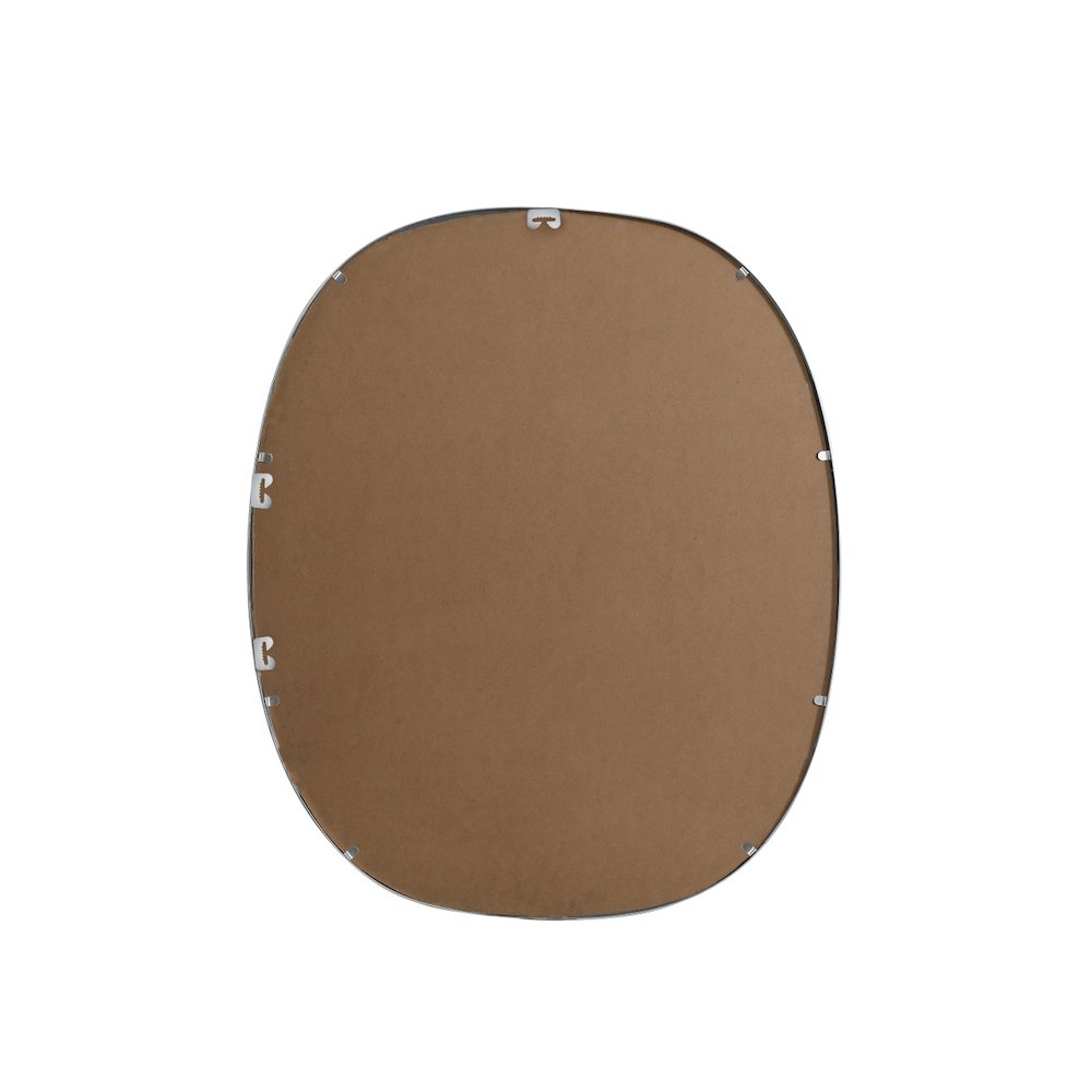 Metal Frame Oval Mirror 30x36 Inch in Silver