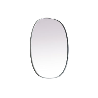 Metal Frame Oval Mirror 30x36 Inch in Silver