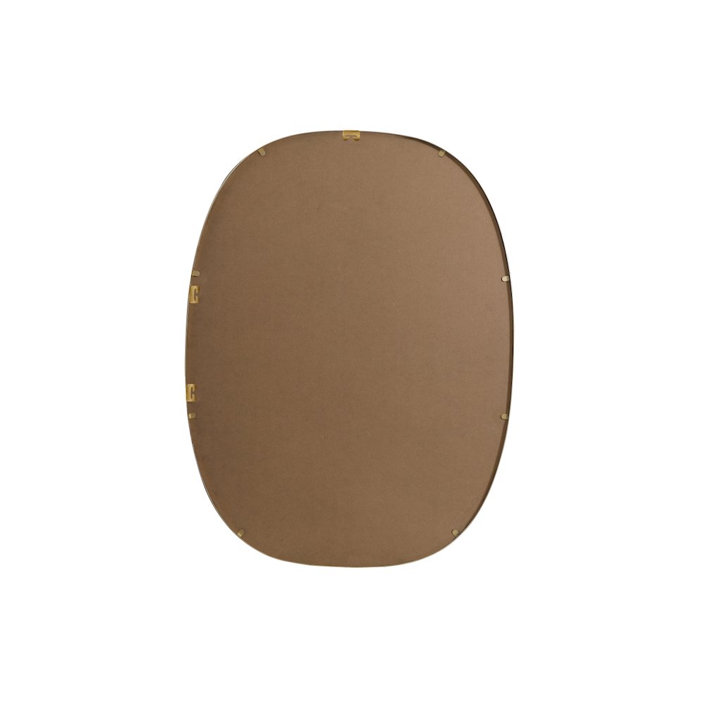 Metal Frame Oval Mirror 30x40 Inch in Brass
