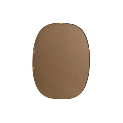Metal Frame Oval Mirror 30x40 Inch in Brass
