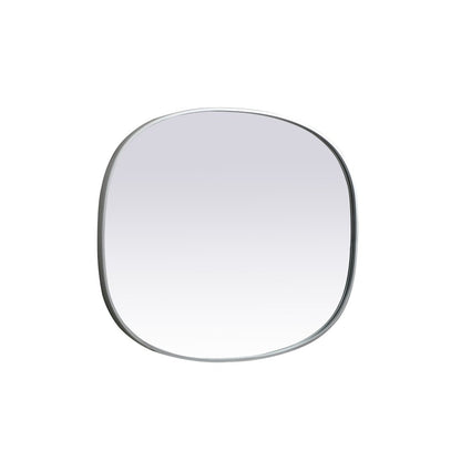 Metal Frame Oval Mirror 30x40 Inch in Silver