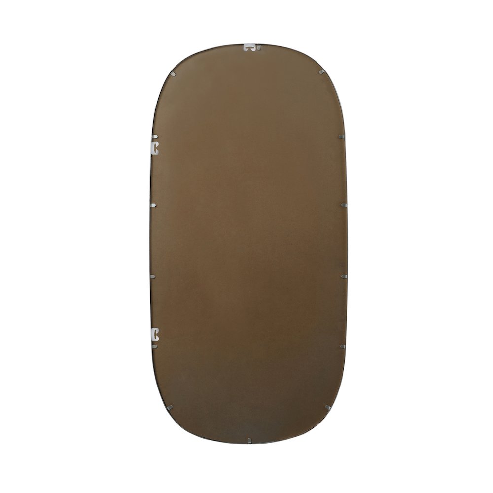 Metal Frame Oval Mirror 30x60 Inch in Silver