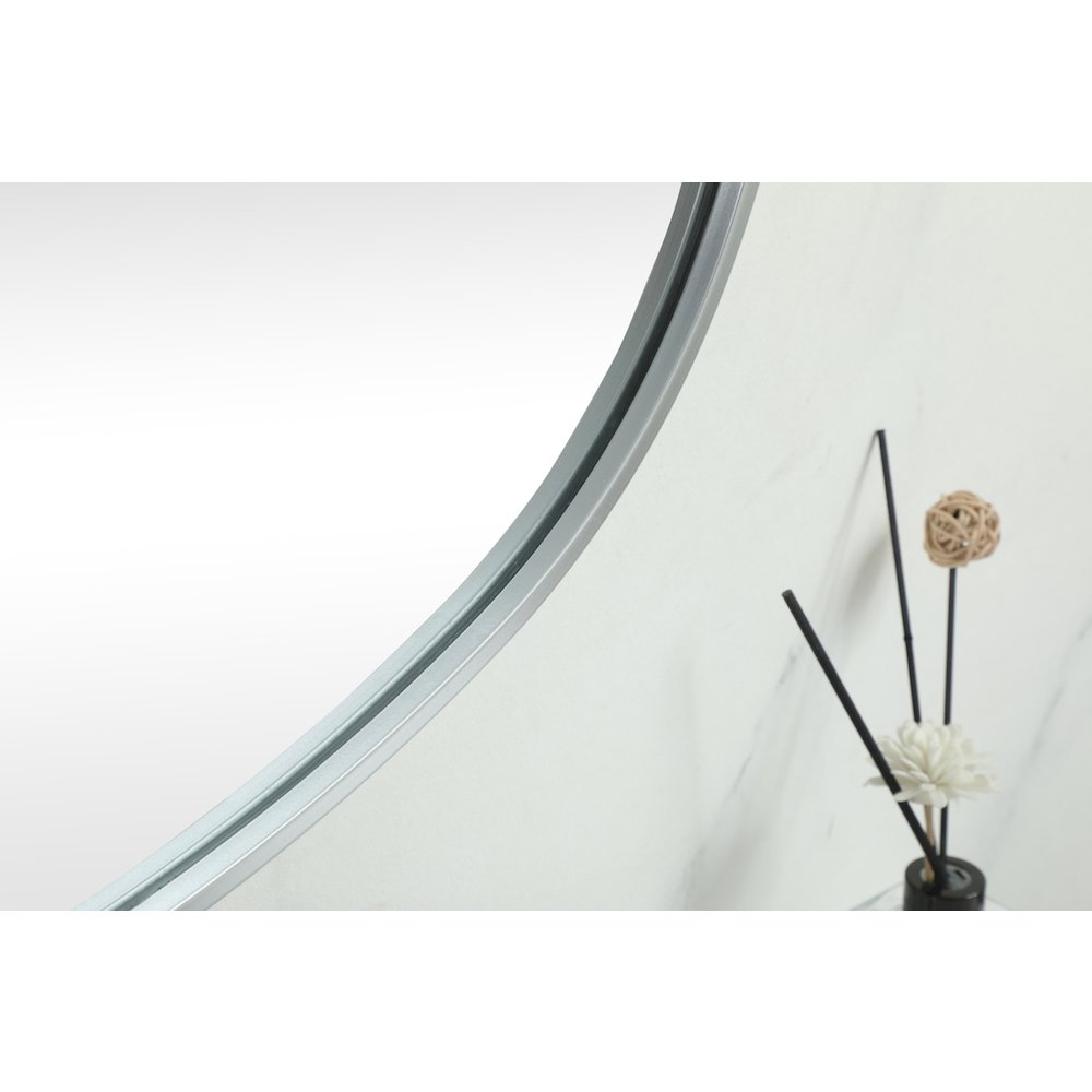 Metal Frame Oval Mirror 30x60 Inch in Silver