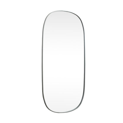 Metal Frame Oval Mirror 30x60 Inch in Silver