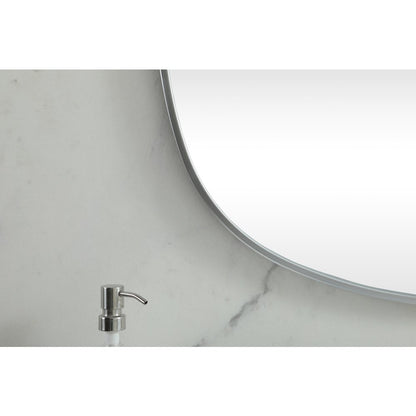 Metal Frame Oval Mirror 30x60 Inch in Silver