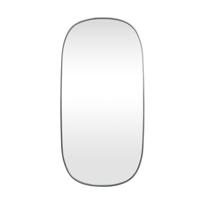 Metal Frame Oval Mirror 30x60 Inch in Silver