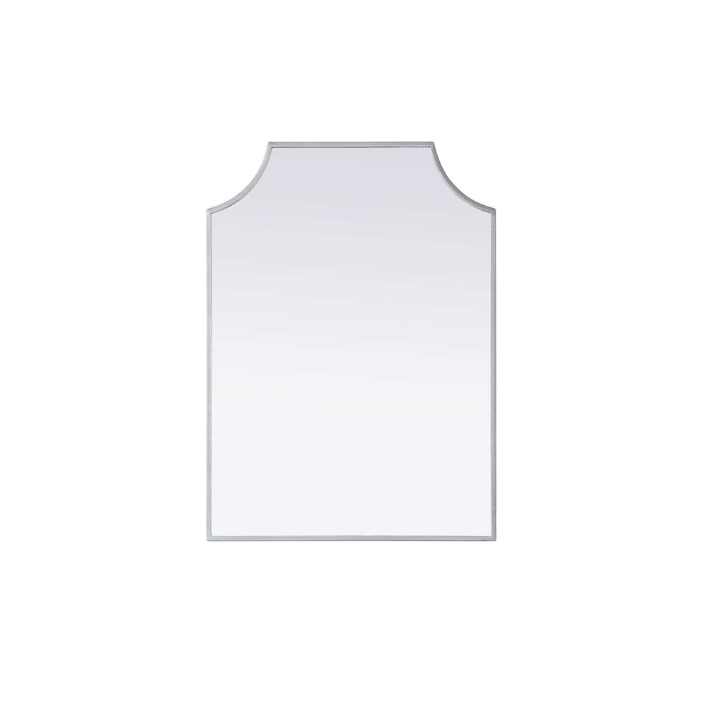 Notched Metal Mirror 22x30 inch in Silver