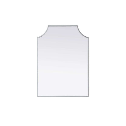 Notched Metal Mirror 22x30 inch in Silver