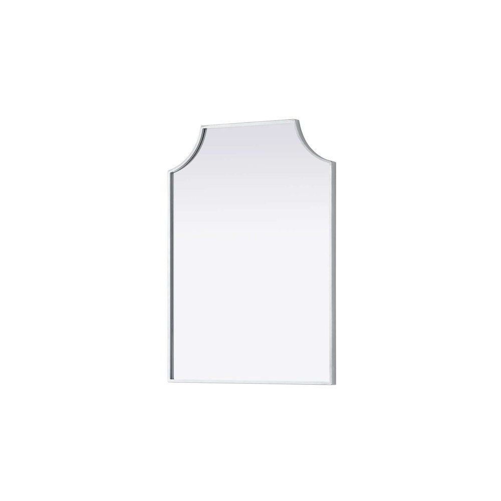 Notched Metal Mirror 22x30 inch in Silver