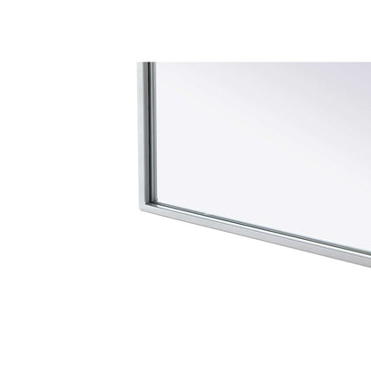 Notched Metal Mirror 22x30 inch in Silver