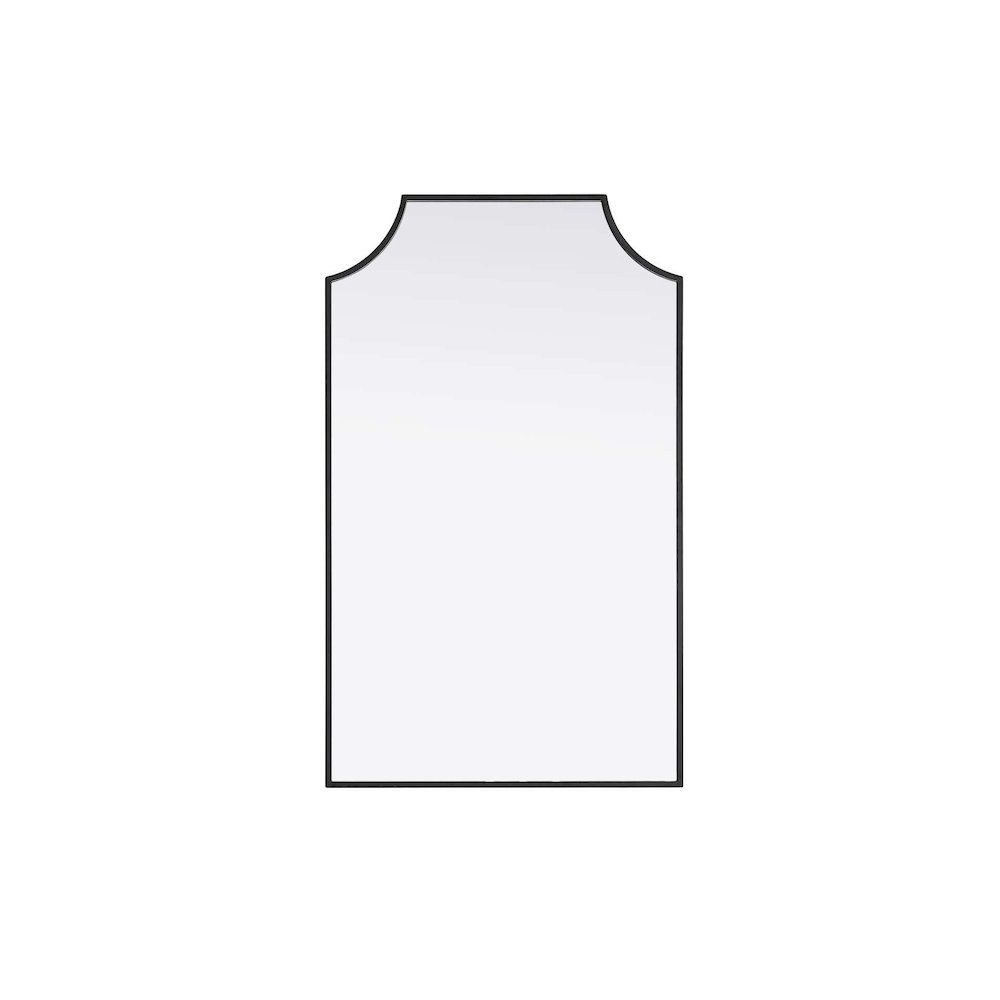 Notched Metal Mirror 22x36 inch in Black
