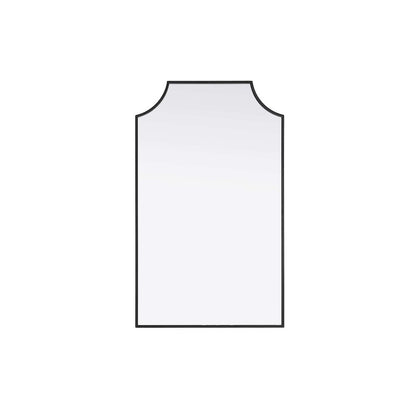 Notched Metal Mirror 22x36 inch in Black