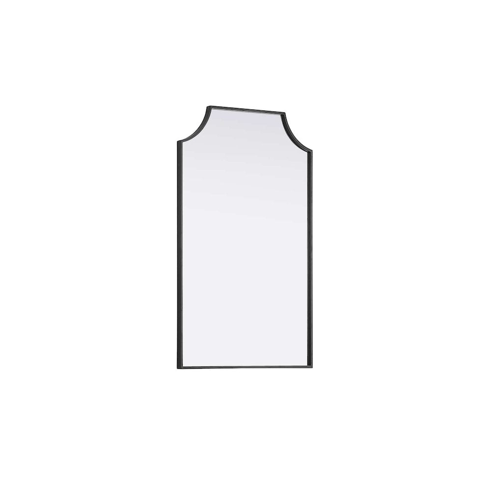 Notched Metal Mirror 22x36 inch in Black