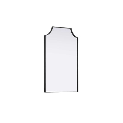 Notched Metal Mirror 22x36 inch in Black