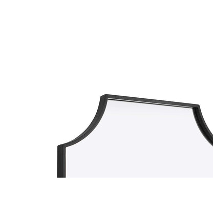 Notched Metal Mirror 22x36 inch in Black
