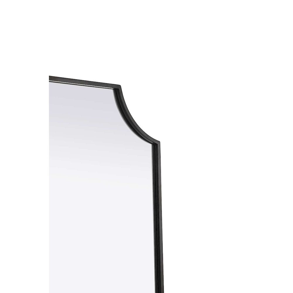 Notched Metal Mirror 22x36 inch in Black