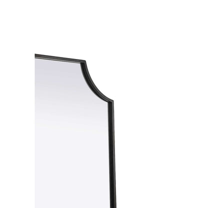 Notched Metal Mirror 22x36 inch in Black