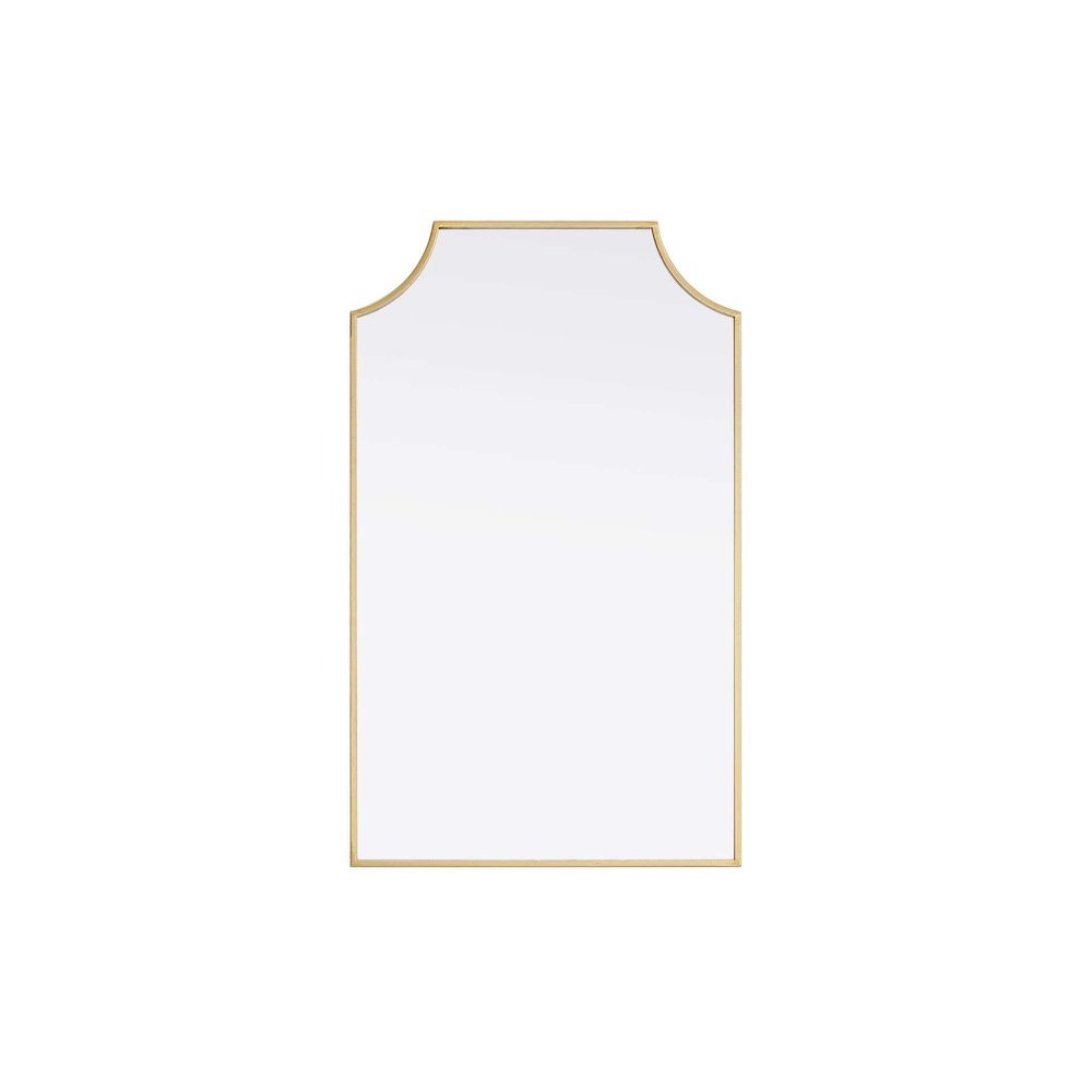 Notched Metal Mirror 22x36 inch in Brass