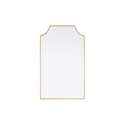 Notched Metal Mirror 22x36 inch in Brass