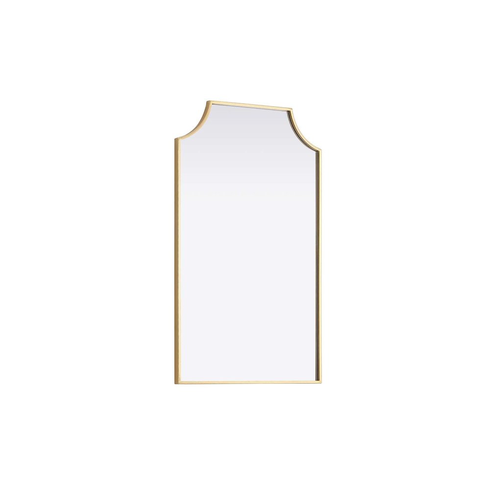 Notched Metal Mirror 22x36 inch in Brass