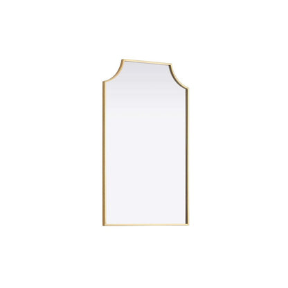 Notched Metal Mirror 22x36 inch in Brass