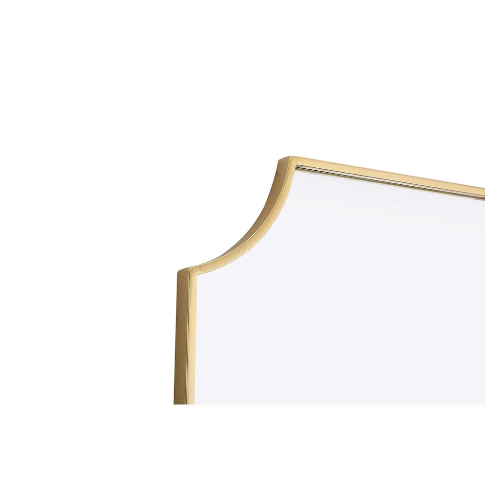 Notched Metal Mirror 22x36 inch in Brass