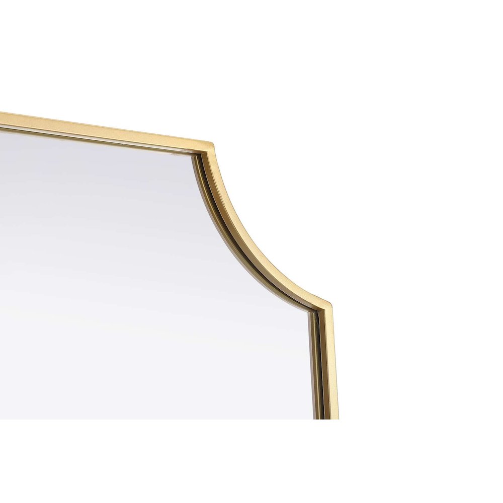 Notched Metal Mirror 22x36 inch in Brass