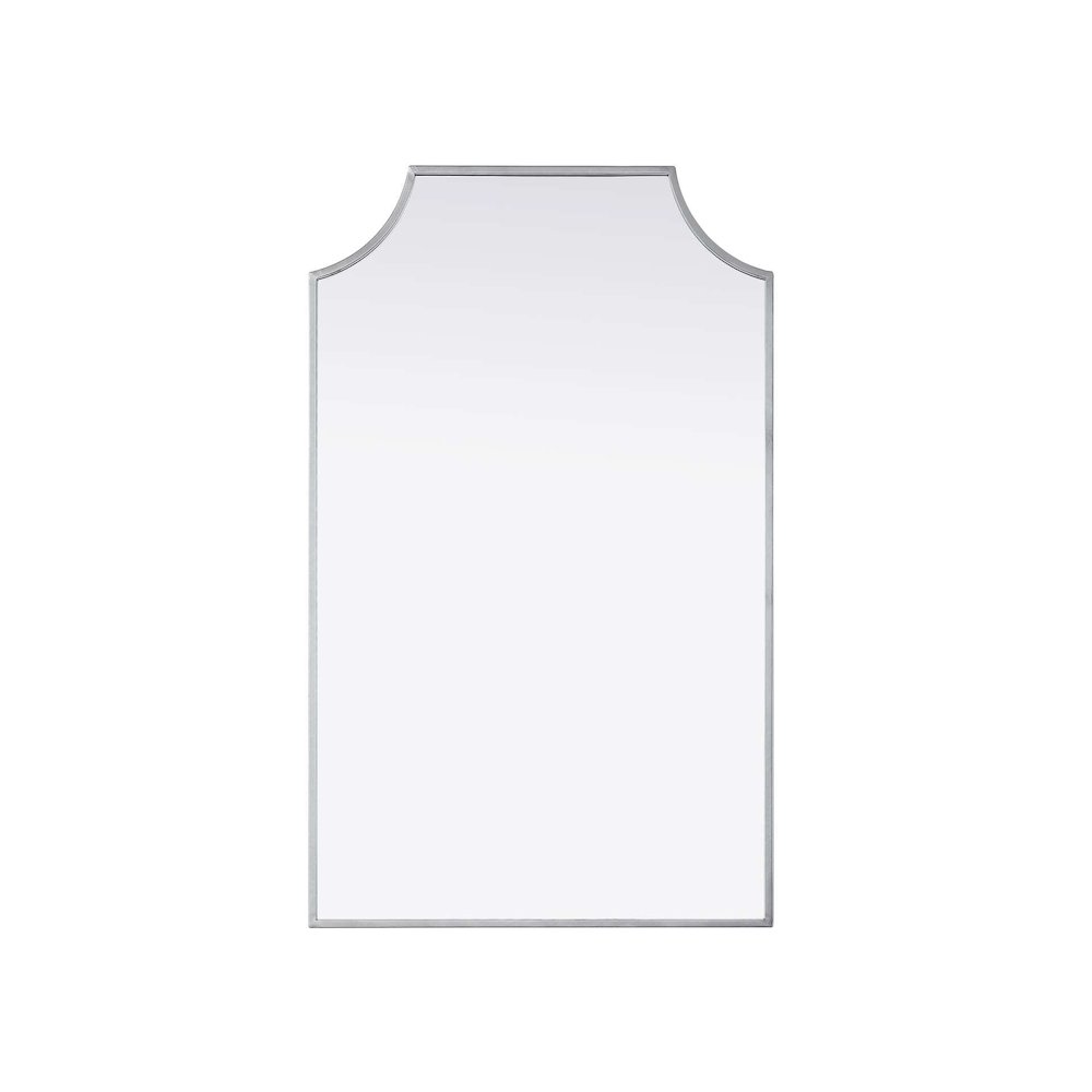 Notched Metal Mirror 22x36 inch in Silver