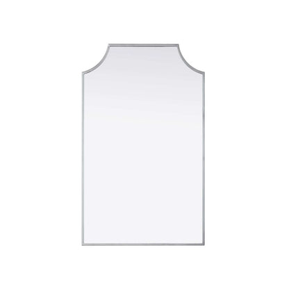 Notched Metal Mirror 22x36 inch in Silver