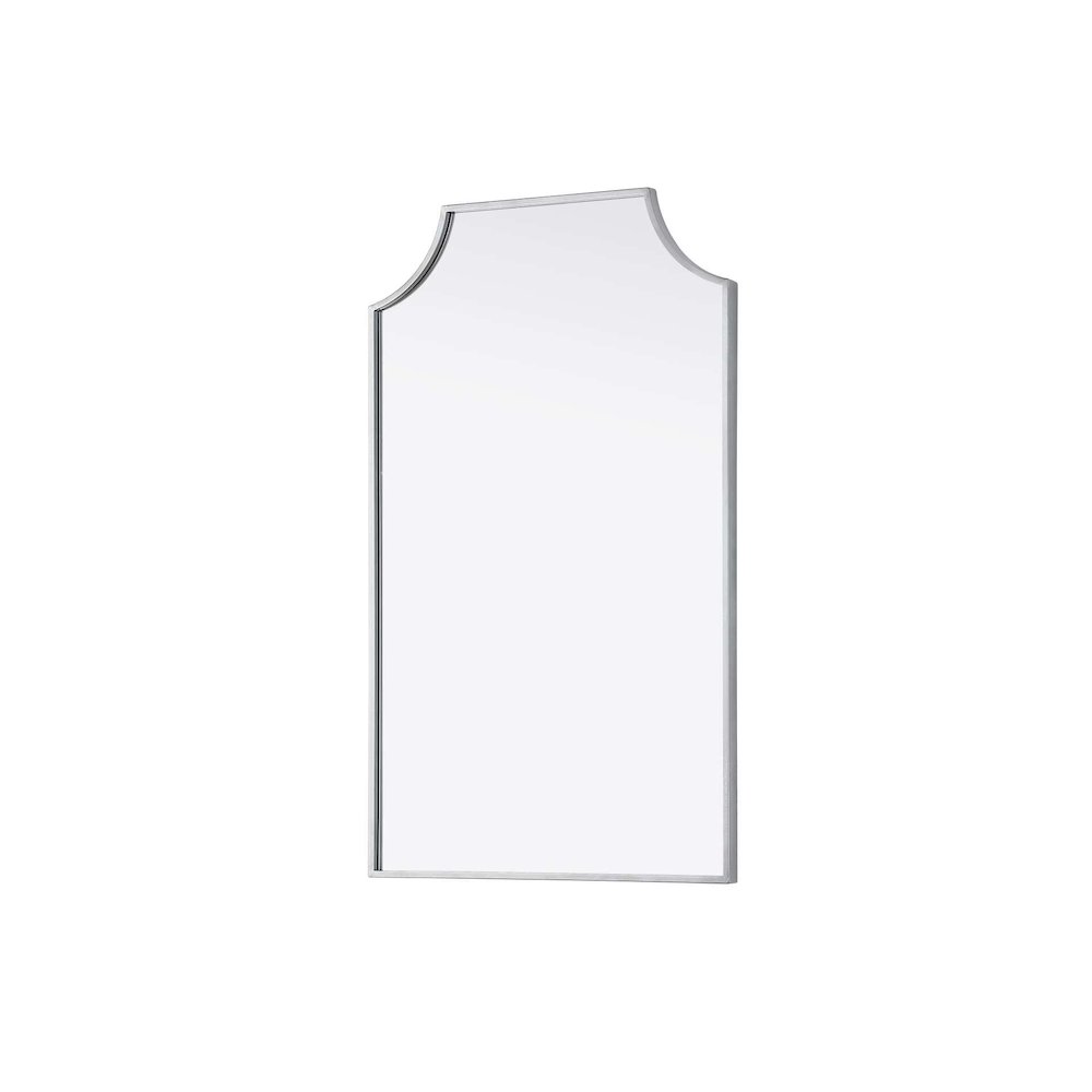 Notched Metal Mirror 22x36 inch in Silver