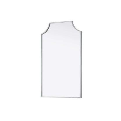 Notched Metal Mirror 22x36 inch in Silver