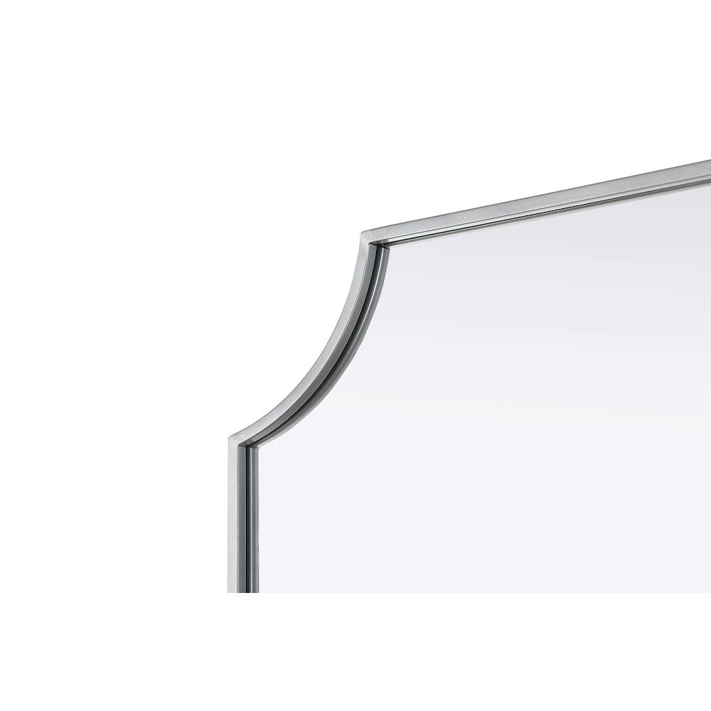 Notched Metal Mirror 22x36 inch in Silver