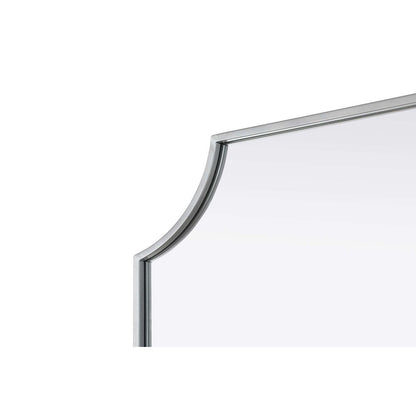 Notched Metal Mirror 22x36 inch in Silver