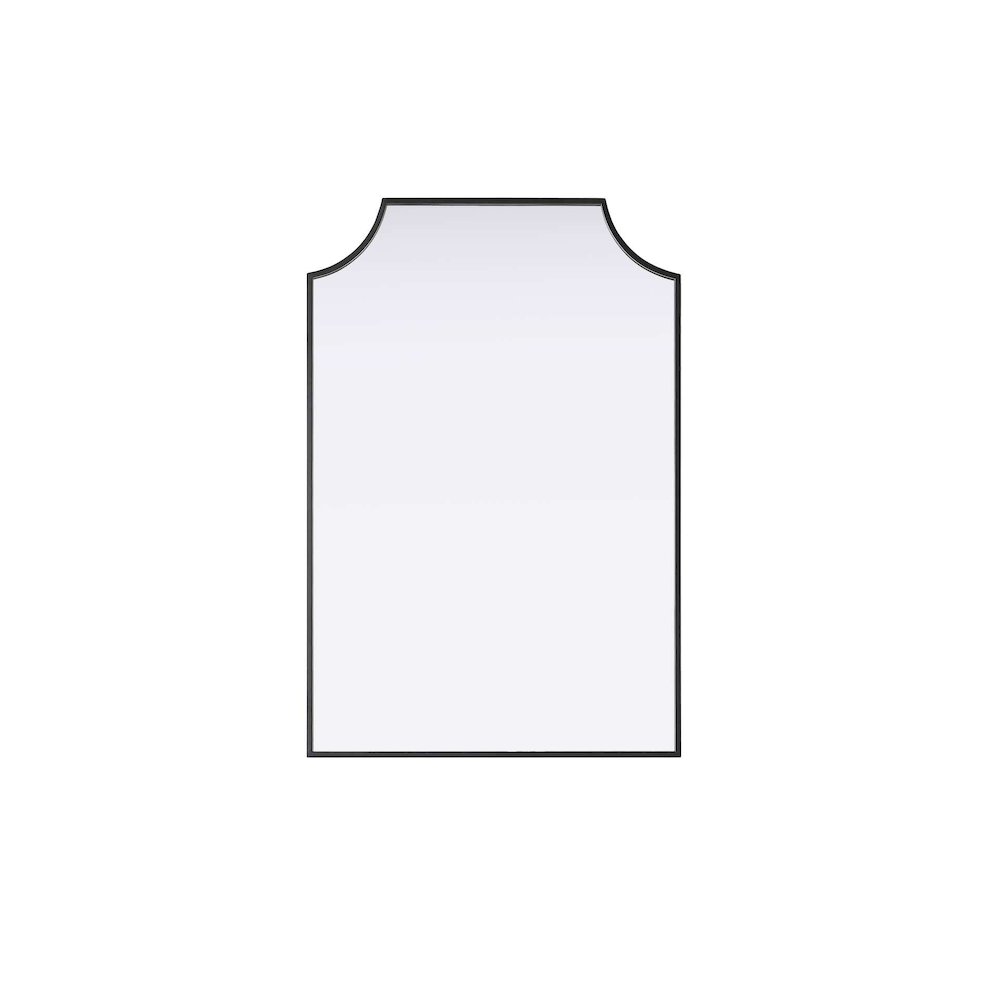 Notched Metal Mirror 24x36 inch in Black