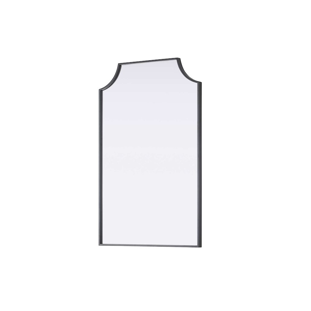 Notched Metal Mirror 24x36 inch in Black