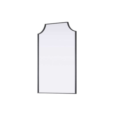 Notched Metal Mirror 24x36 inch in Black