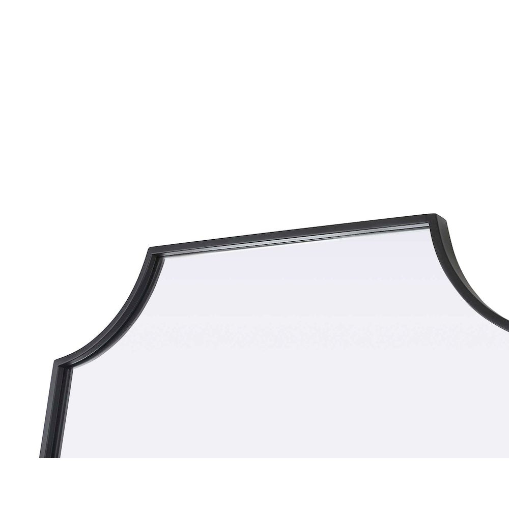 Notched Metal Mirror 24x36 inch in Black