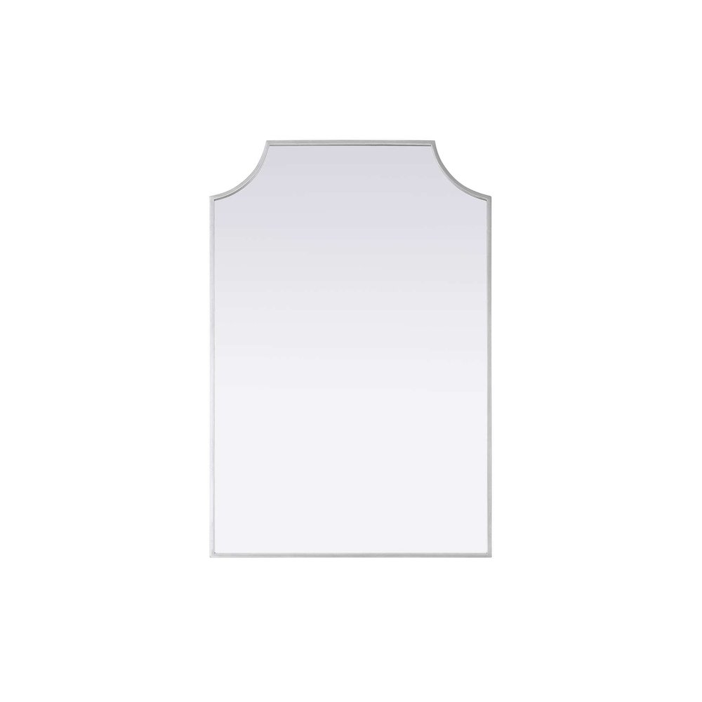 Notched Metal Mirror 24x36 inch in Silver