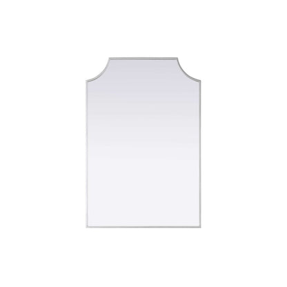 Notched Metal Mirror 24x36 inch in Silver