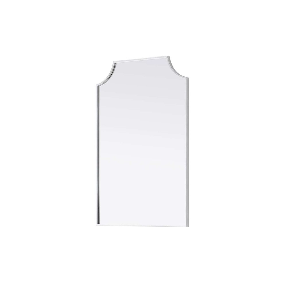 Notched Metal Mirror 24x36 inch in Silver