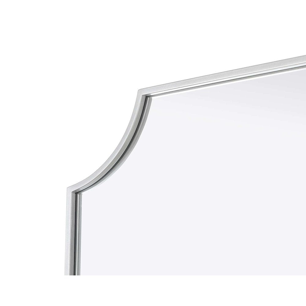 Notched Metal Mirror 24x36 inch in Silver
