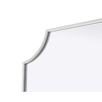 Notched Metal Mirror 24x36 inch in Silver