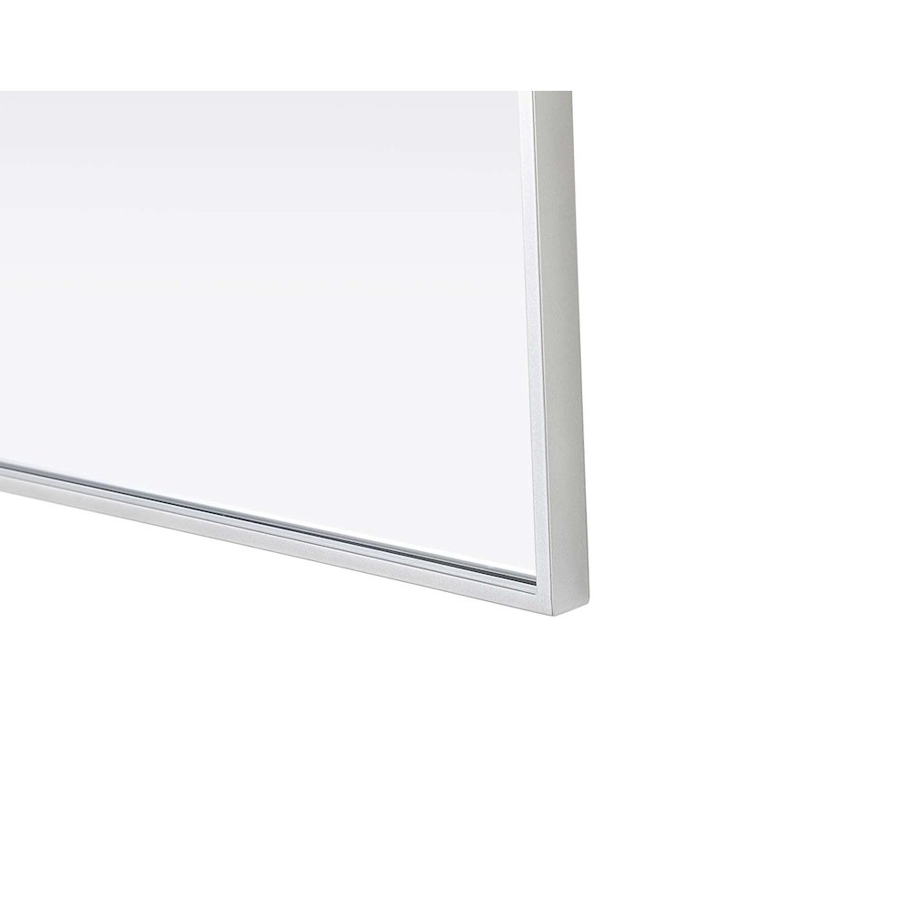 Notched Metal Mirror 24x36 inch in Silver