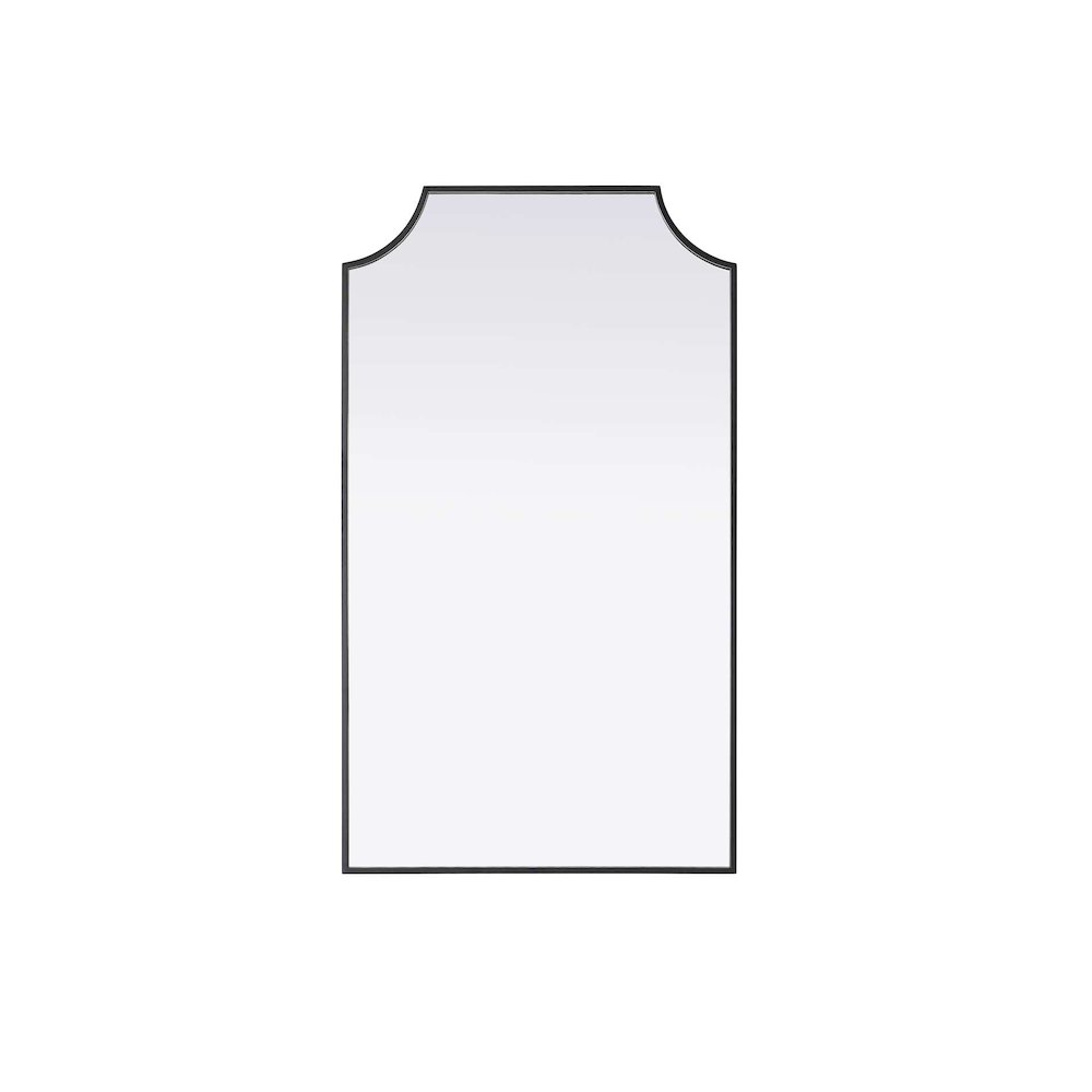 Notched Metal Mirror 24x42 inch in Black