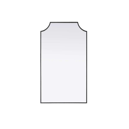 Notched Metal Mirror 24x42 inch in Black