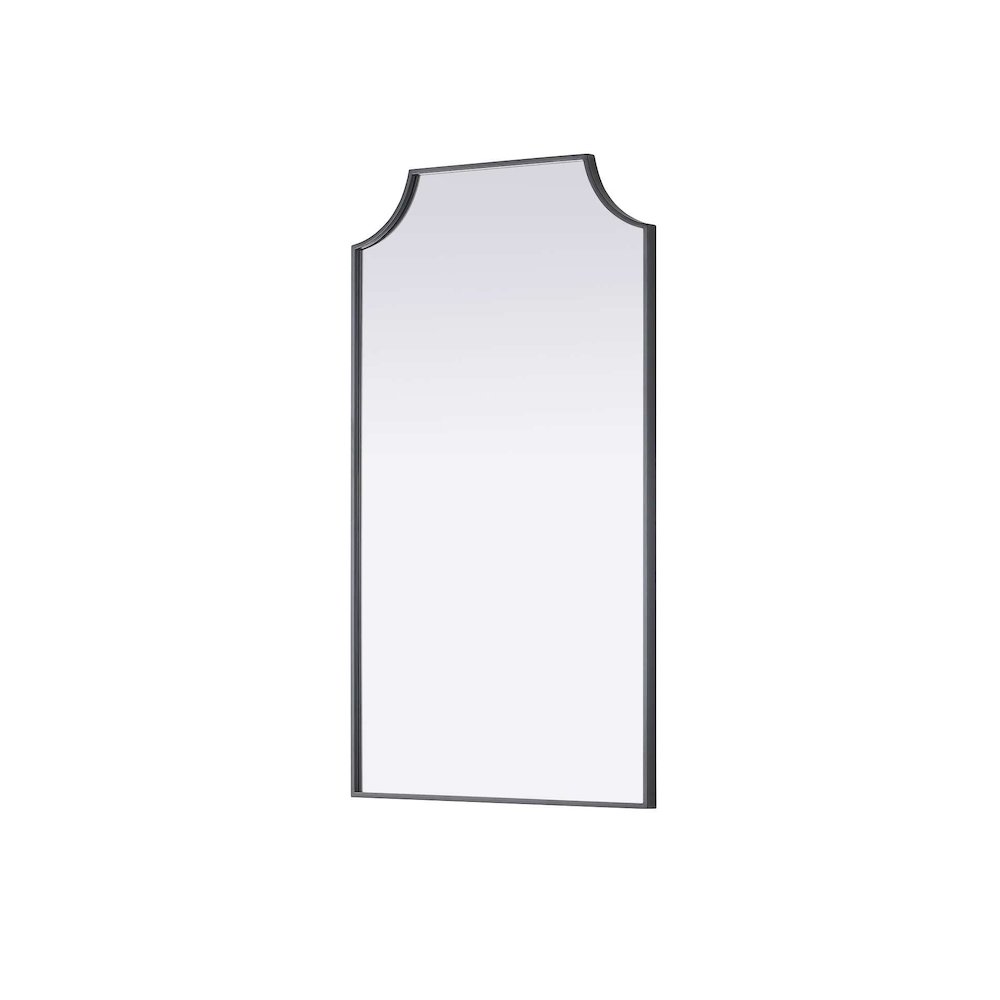 Notched Metal Mirror 24x42 inch in Black
