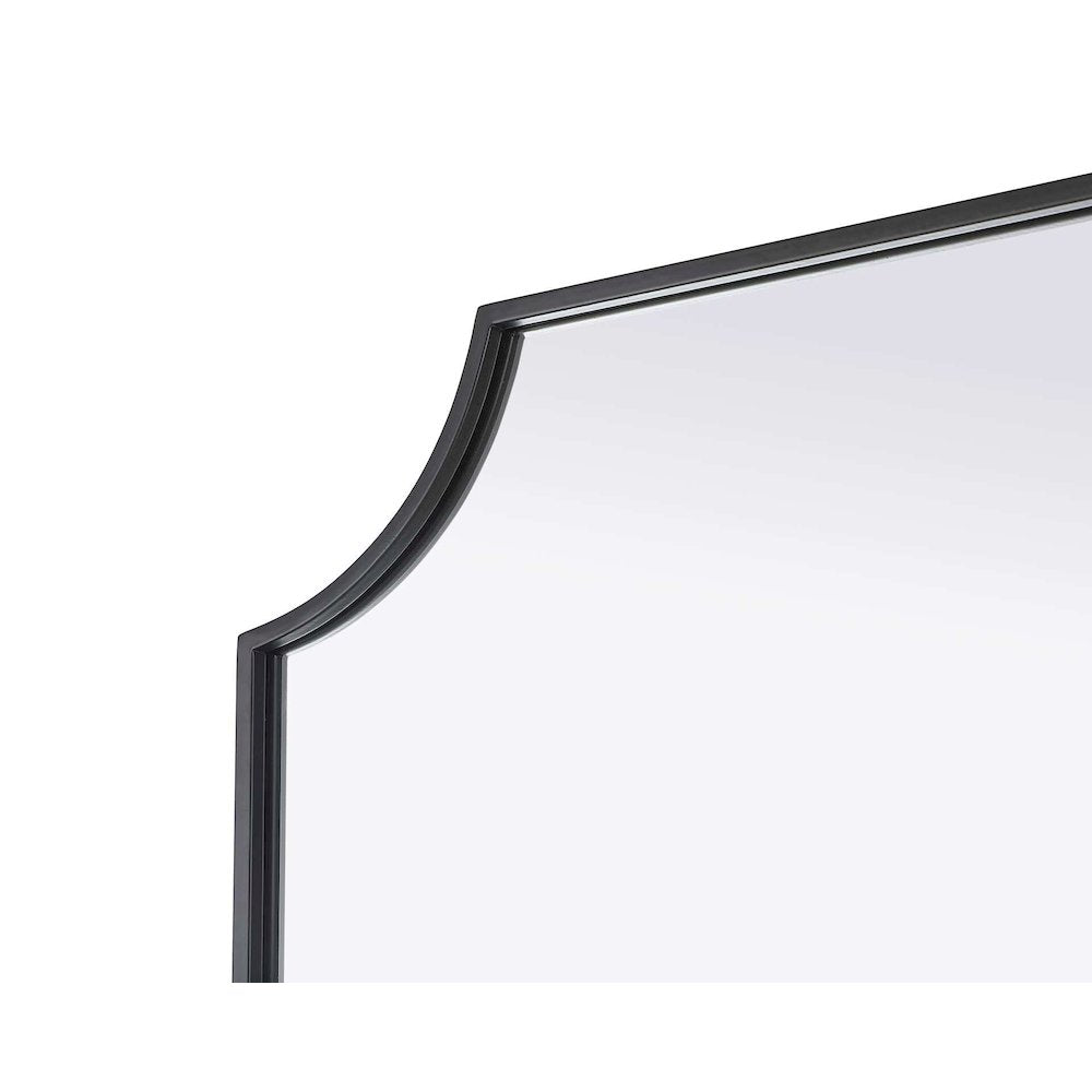Notched Metal Mirror 24x42 inch in Black
