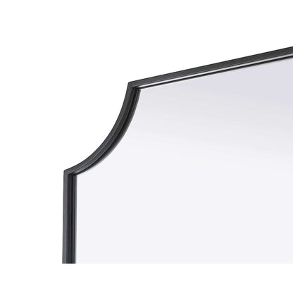 Notched Metal Mirror 24x42 inch in Black
