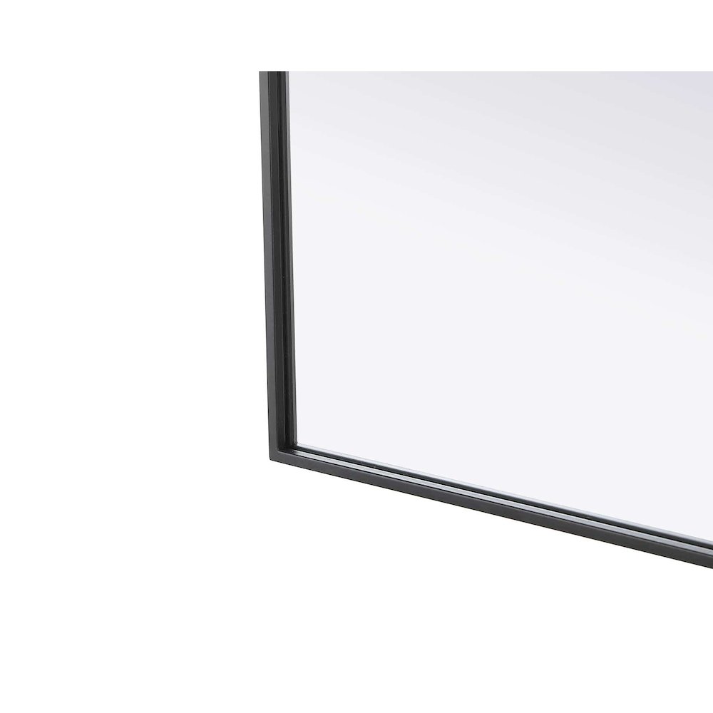 Notched Metal Mirror 24x42 inch in Black